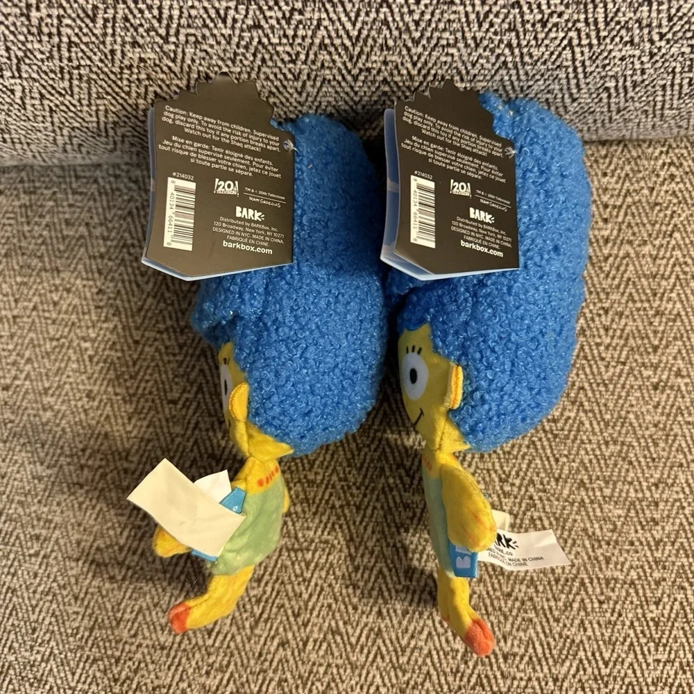 2 pack Bark Box The Simpsons Rare Dog Toy Marge Squeaker XS/S